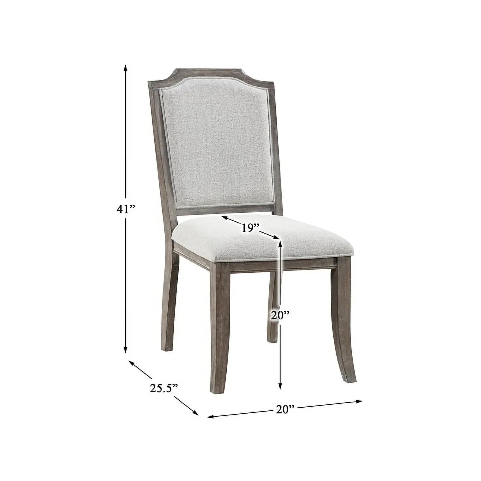 Lexicon Garner Wood Upholstery Dining Room Side Chair (Set of 2) in Brown Gray