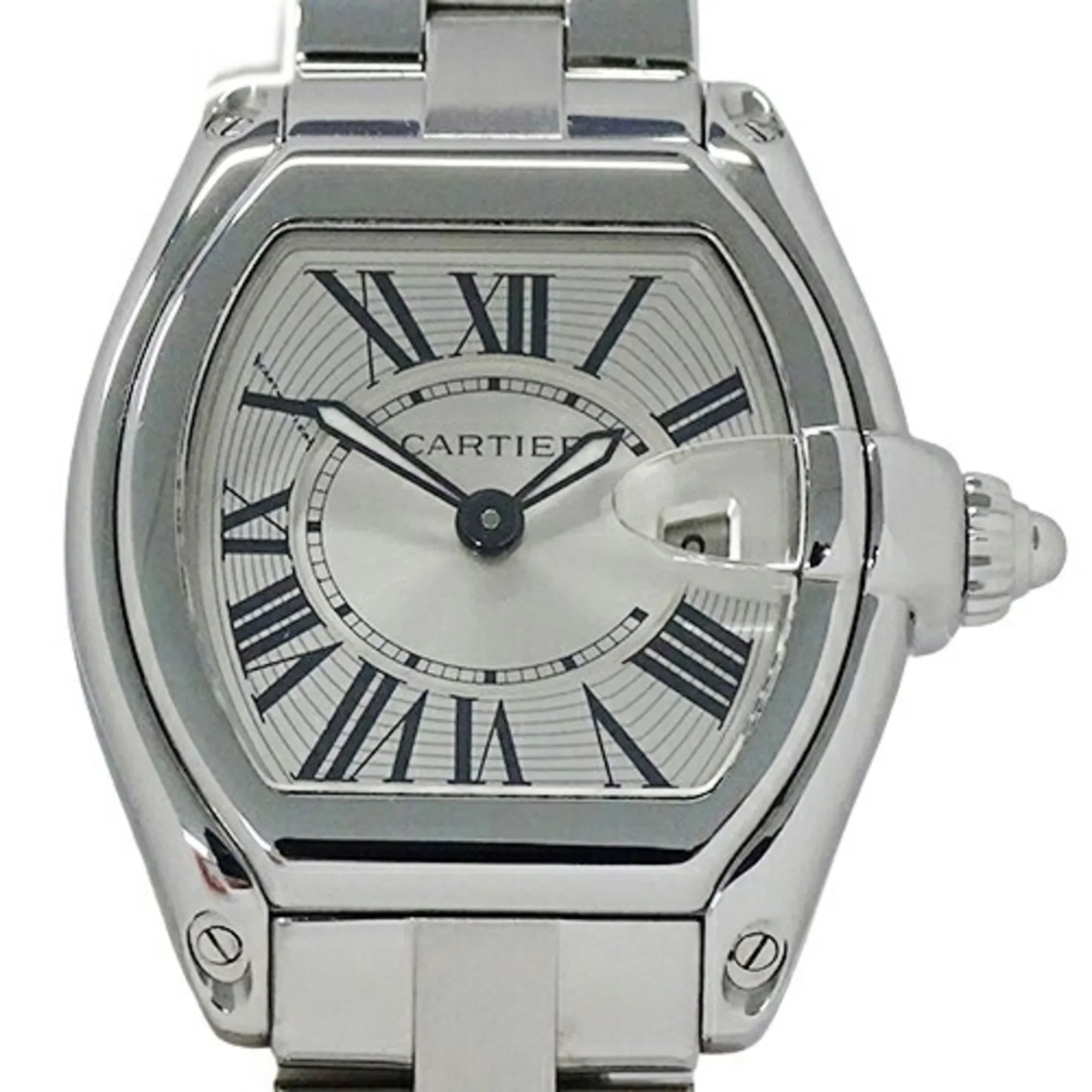 Pre-Owned Cartier Watch Ladies Roadster  Date Quartz Stainless Steel  W62016V3 Silver Polished (Fair)