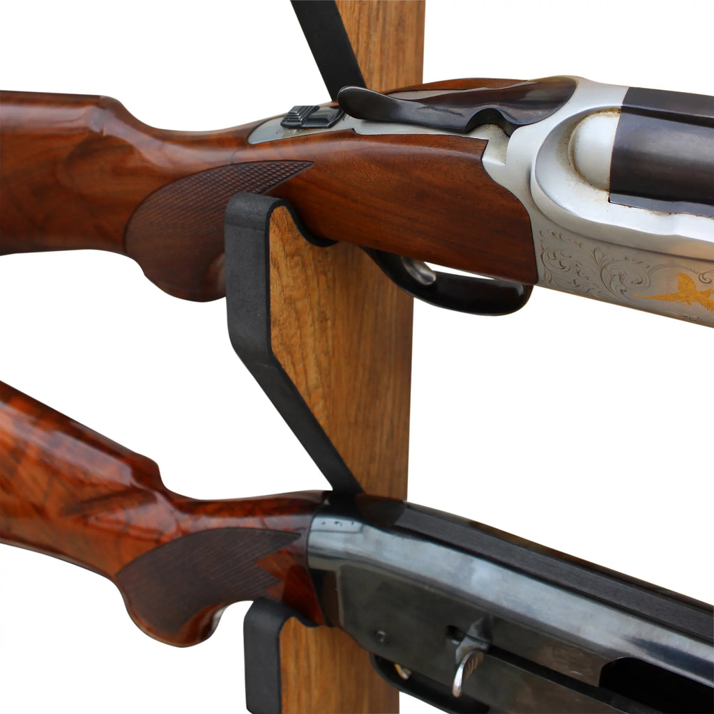 Rush Creek Creations Indoor 3 Rifle/Shotgun Wall Storage Display Rack American Cherry Finish - Convenient Easy Assembly