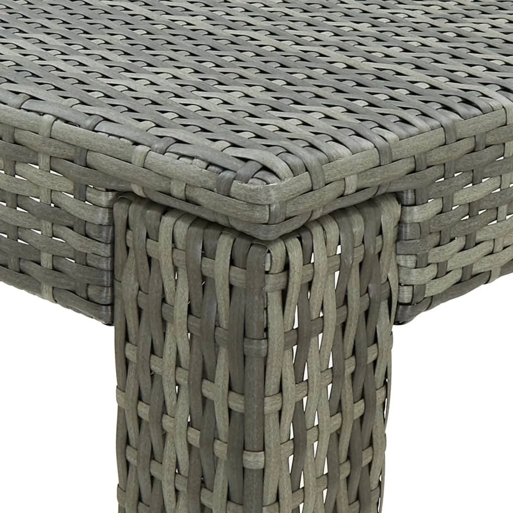 Andoer Garden Bar Table Gray 23.8"x23.8"x43.5" Poly Rattan