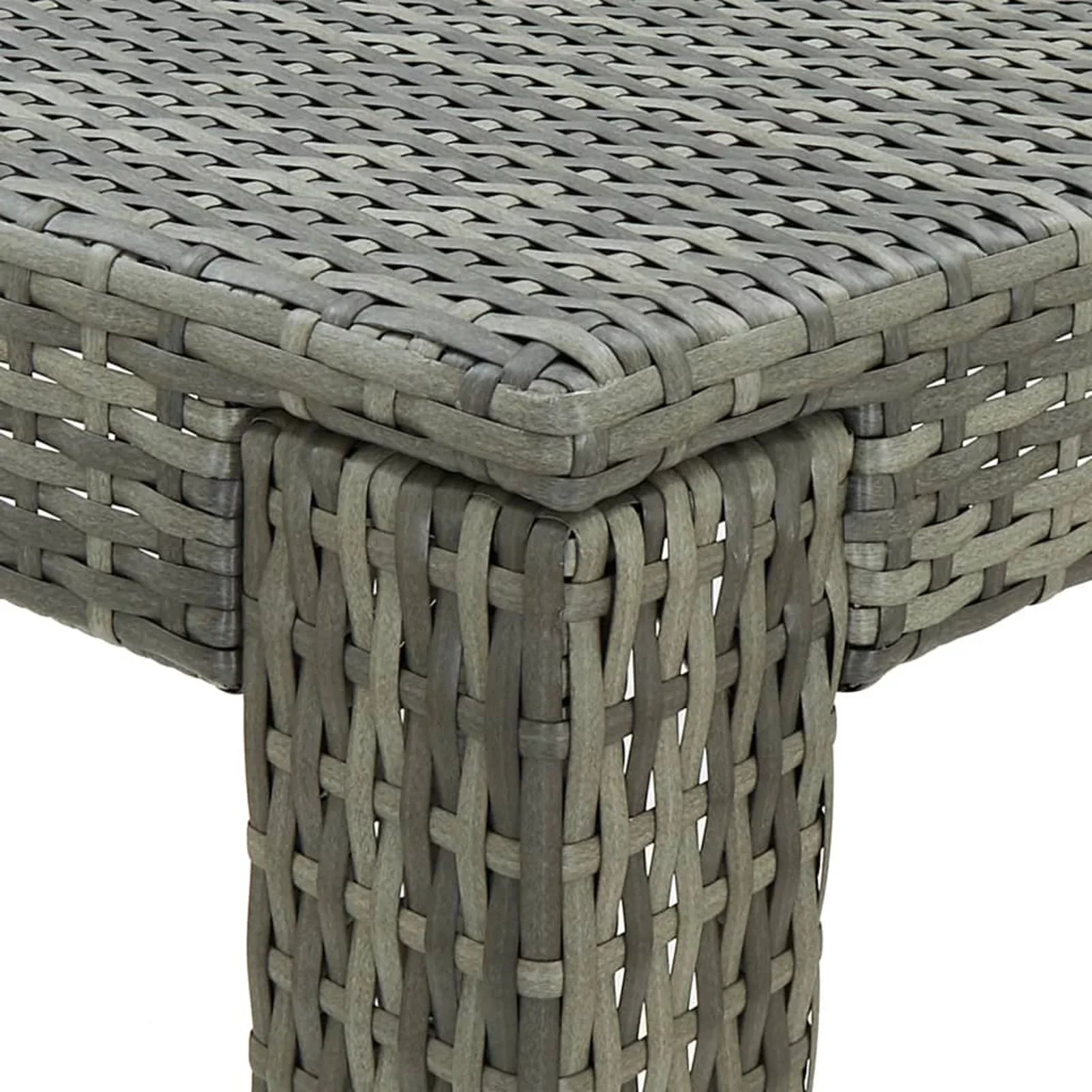 Andoer Garden Bar Table Gray 23.8"x23.8"x43.5" Poly Rattan