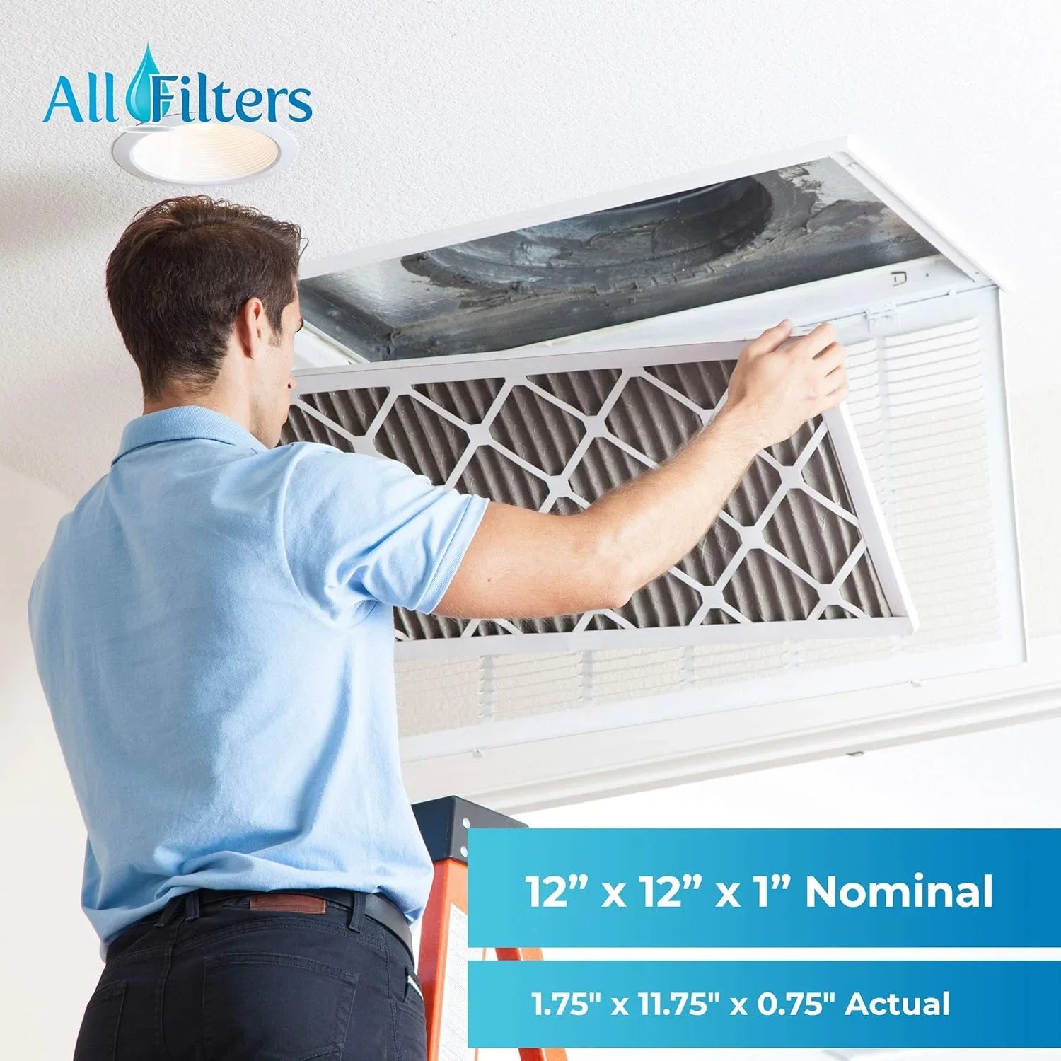 12X12X1  8 Pleated Air Filters - Made In (6 Pack)