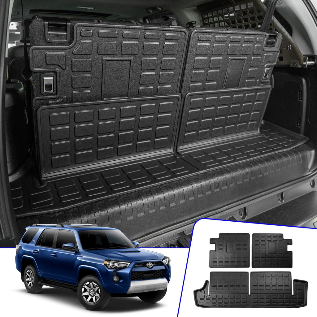 Fit 2010-2023 Toyota 4Runner 7 Seats Trunk Mat Cargo Liner Accessories (3rd Row Backrest Mats+Trunk Mat)