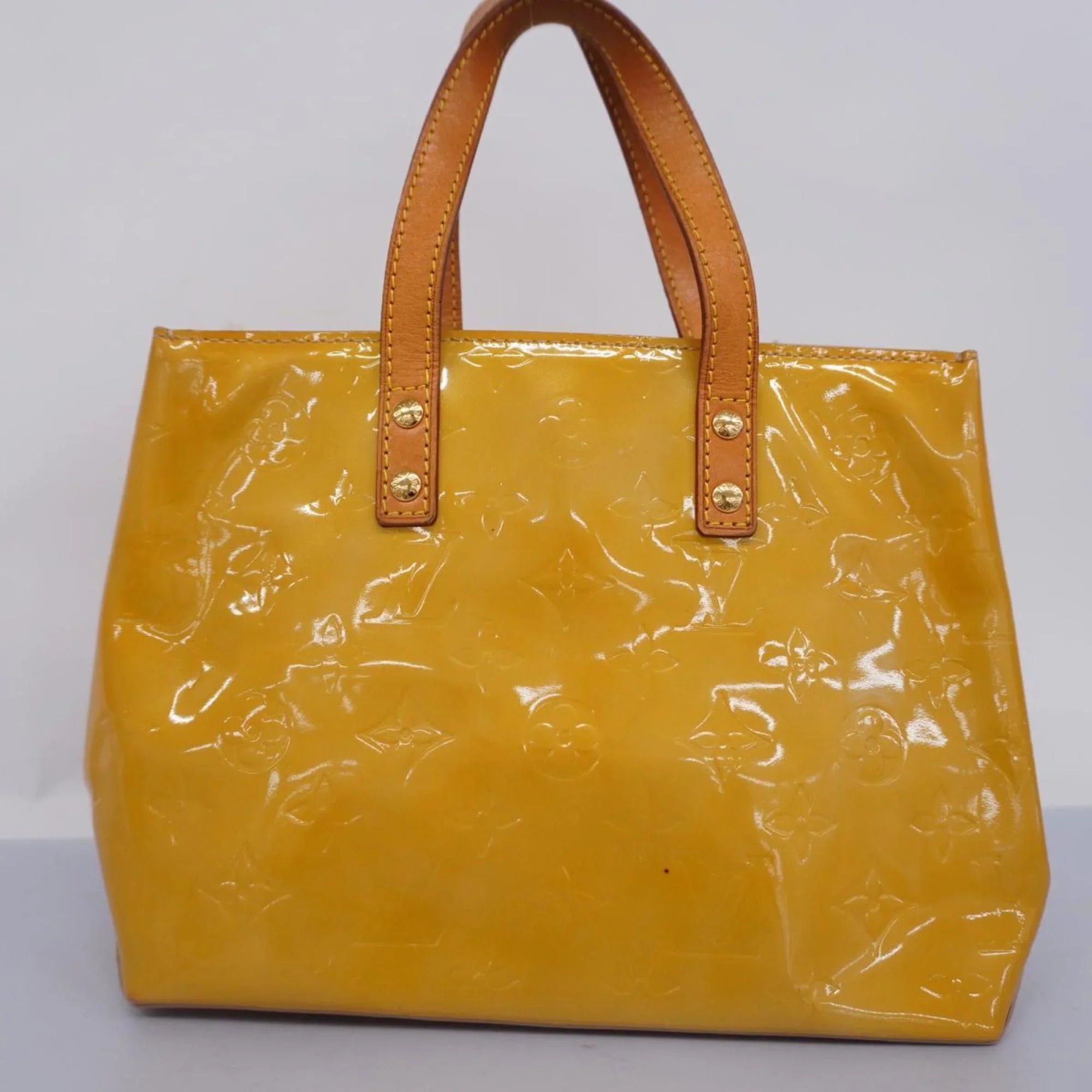 Pre-Owned Louis Vuitton Handbag Vernis Reed  M91144 Beige Women's (Good)