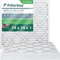 Filterbuy 14x14x1  13 Pleated   Furnace Air Filters (4-Pack)