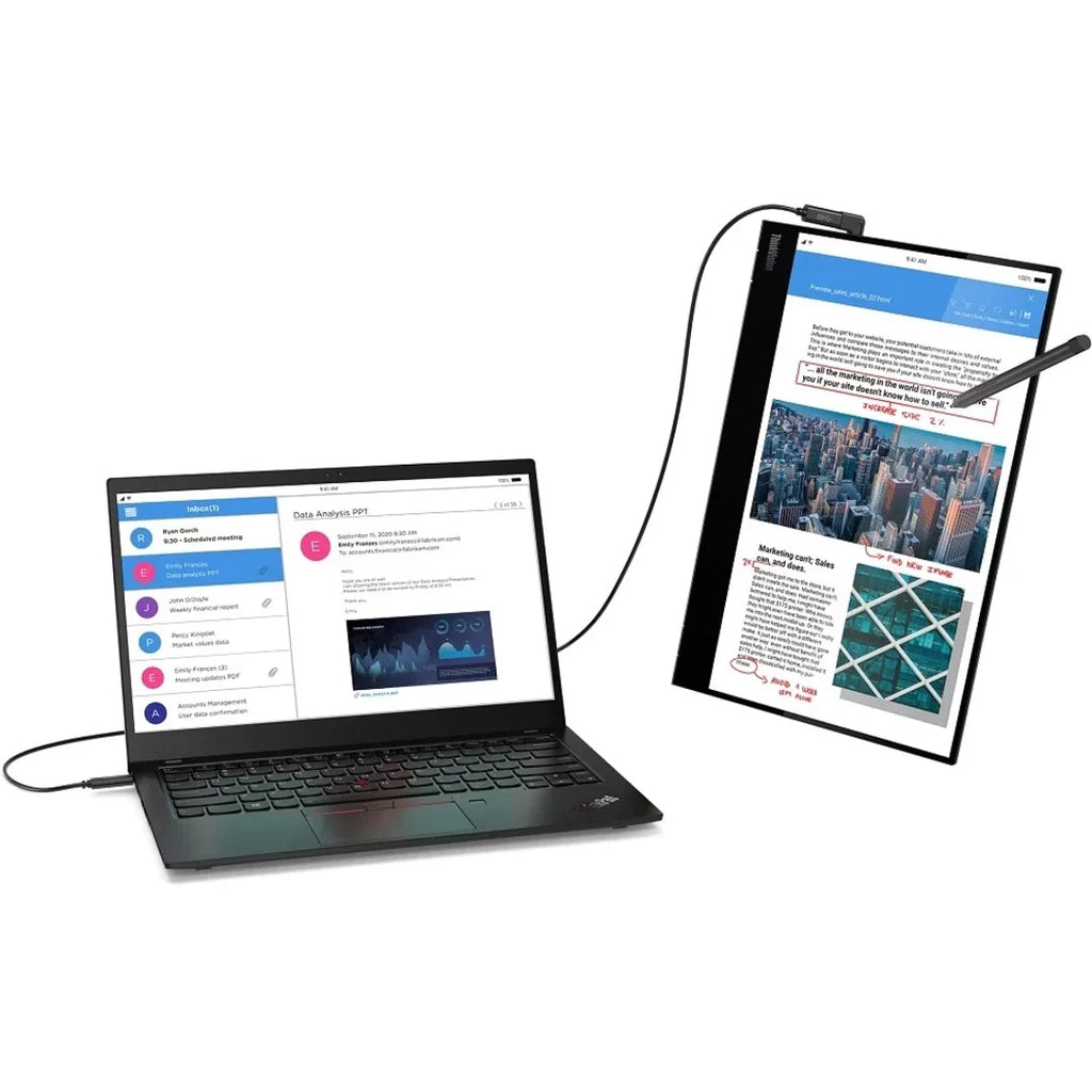 Lenovo ThinkVision M14t 14"  Touchscreen Monitor - 16:9 - 6 ms Extreme Mode