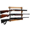 Rush Creek Creations Indoor 3 Rifle/Shotgun Wall Storage Display Rack American Cherry Finish - Convenient Easy Assembly