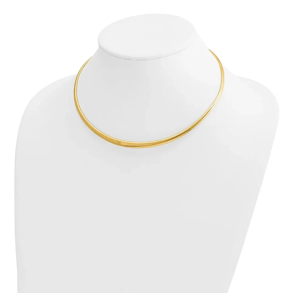 14k Polished 3/6mm Graduated Omega Necklace QODG6-16