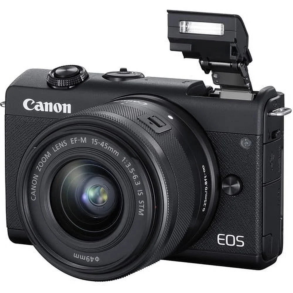 Canon  M200 Black Mirrorless Digital Camera with 15-45mm Lens (3699C009) (New) + More