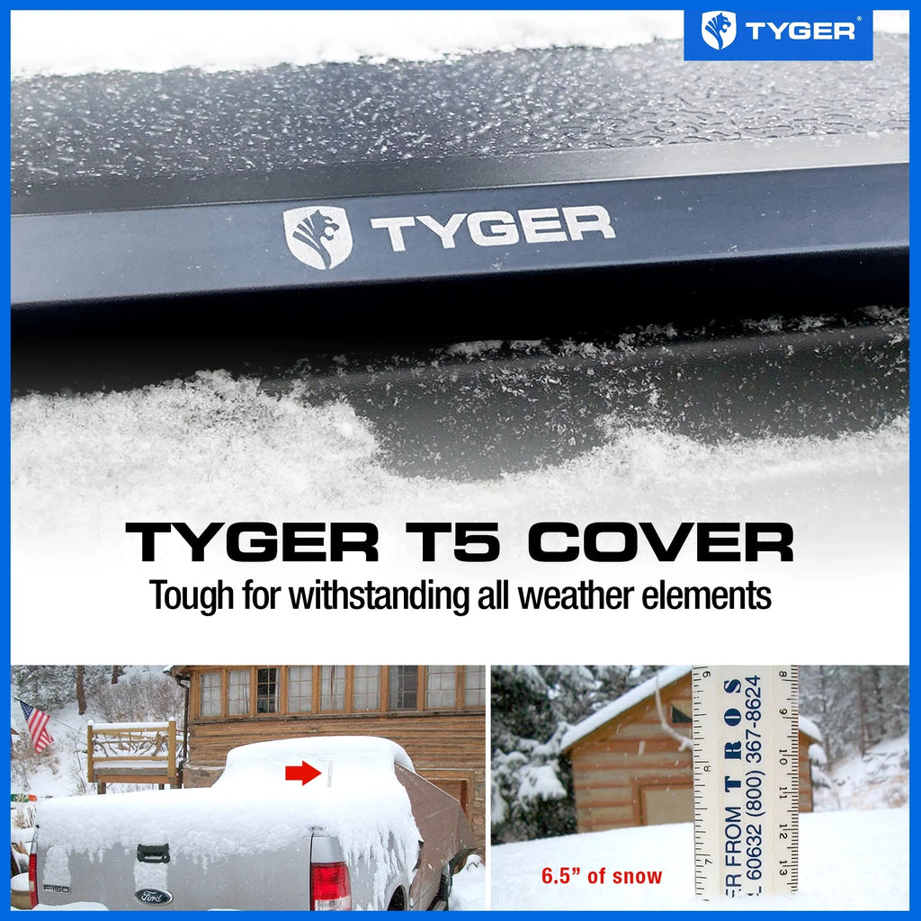Tyger Auto T5 Alloy Hardtop Truck Bed Tonneau Cover Compatible with 2014-2018 Chevy Silverado /  Sierra 1500; 2015-2019 2500  3500 ; 2019 /Limited | 6'6" Bed | -BC5C3007 | Aluminum