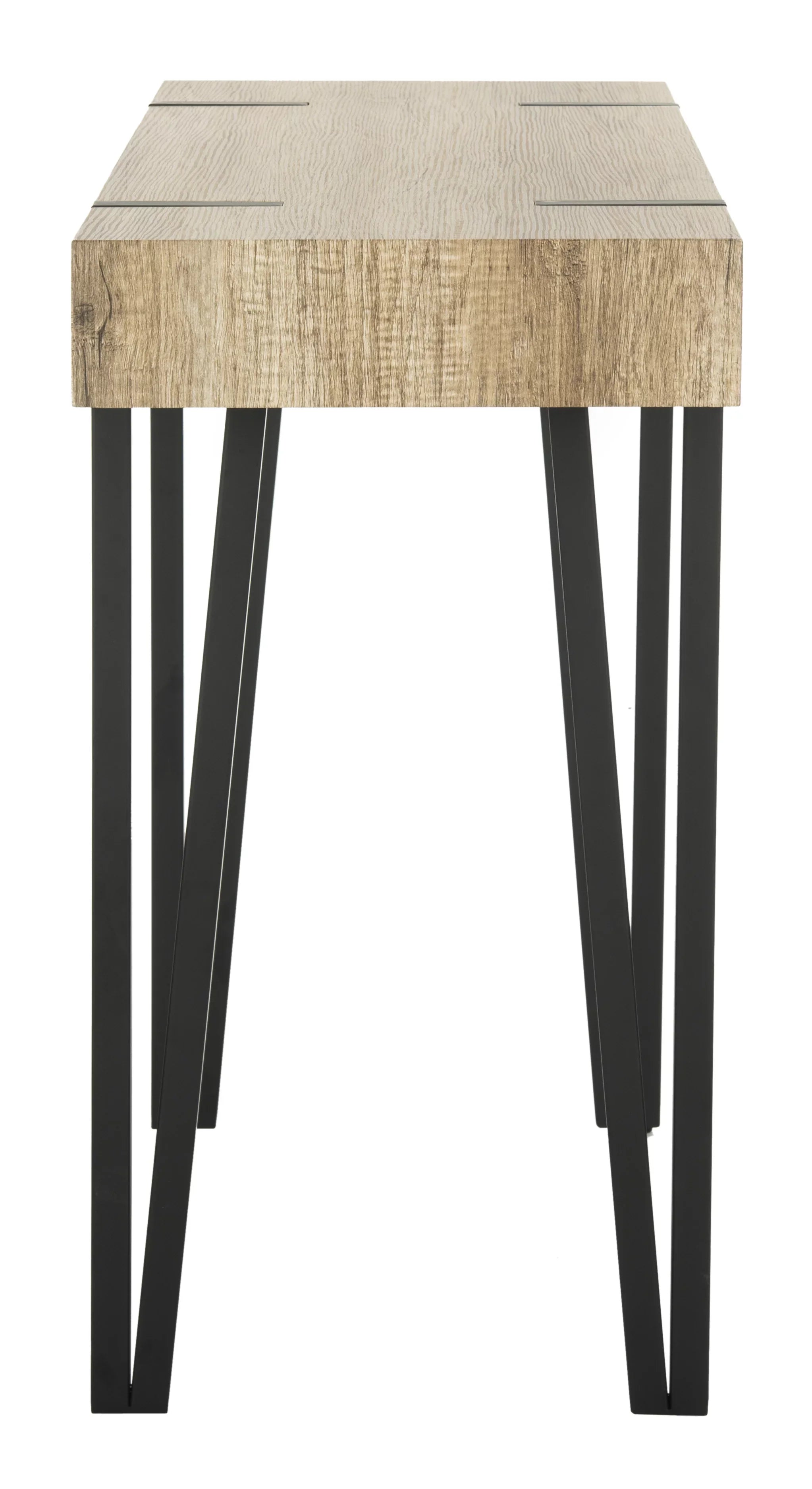 Alyssa Rectangular Mid-Century Wood Top Console Table, Brown