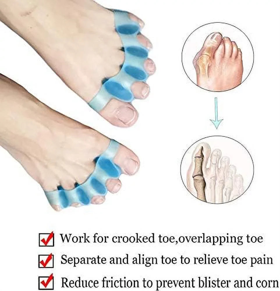 4Pcs Toe Separators & Toe Stretcher Spacer for Yoga, Walking and Dancing - Bunion Relief, Gel Toe Alignment for Women and Men