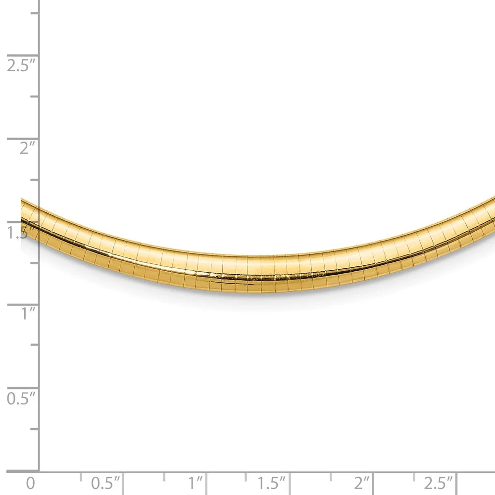 14k Polished 3/6mm Graduated Omega Necklace QODG6-16