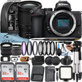 Nikon Z50 Mirrorless Camera with  Z 24-70mm f/4 S Lens + 2 Pack 32GB SanDisk Card + Case + Tripod + ZeeTech Accessory Bundle