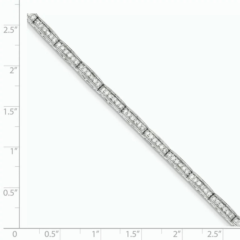14k White Gold Diamond Fancy Bracelet. Carat Wt- 1.02ct