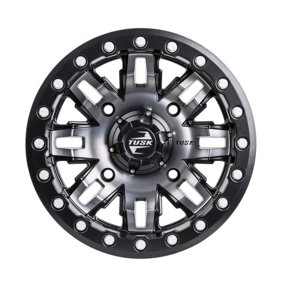 4/156 Tusk Teton Beadlock Wheel 15x7 5.0 + 2.0 Gun Metal/Black For  Wolverine  2 1000 R-Spec 2022