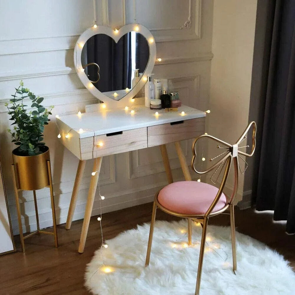 Golden Butterfly Backrest Chairs Modern Vanity Stool with Cushioned Back Vanity Chair Pink Princess Chair Girls Ladies Creative Makeup Stool Art Leisure Chair Seat for Bedroom, Dining Room