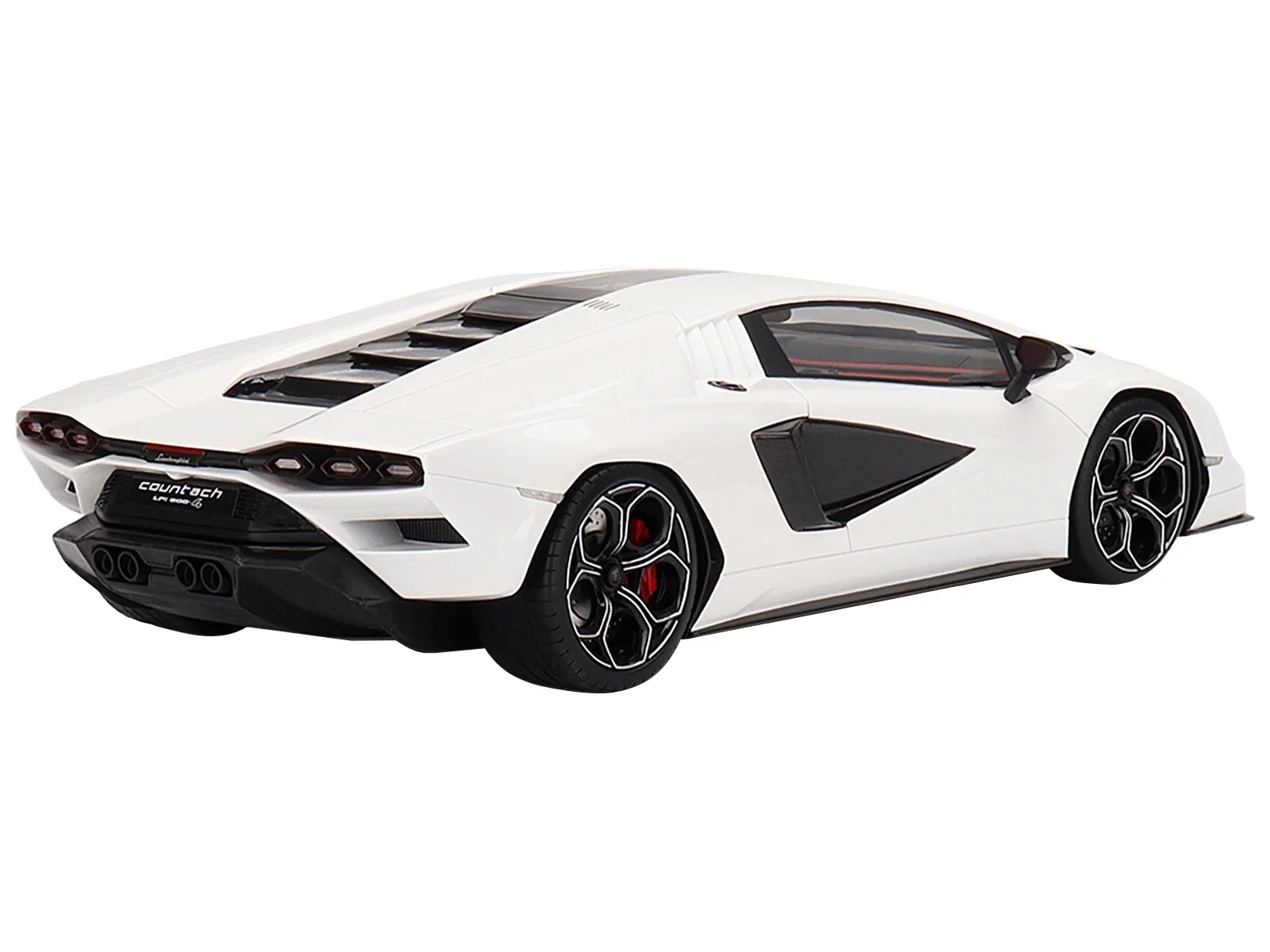 Diecast Lamborghini Countach  800-4 Bianco Siderale White with Black Accents 1/18 Model Car by Top Speed