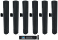 (6)  COL600- 24" Black 70V Commercial Column Wall Mount Array Speakers+Amp