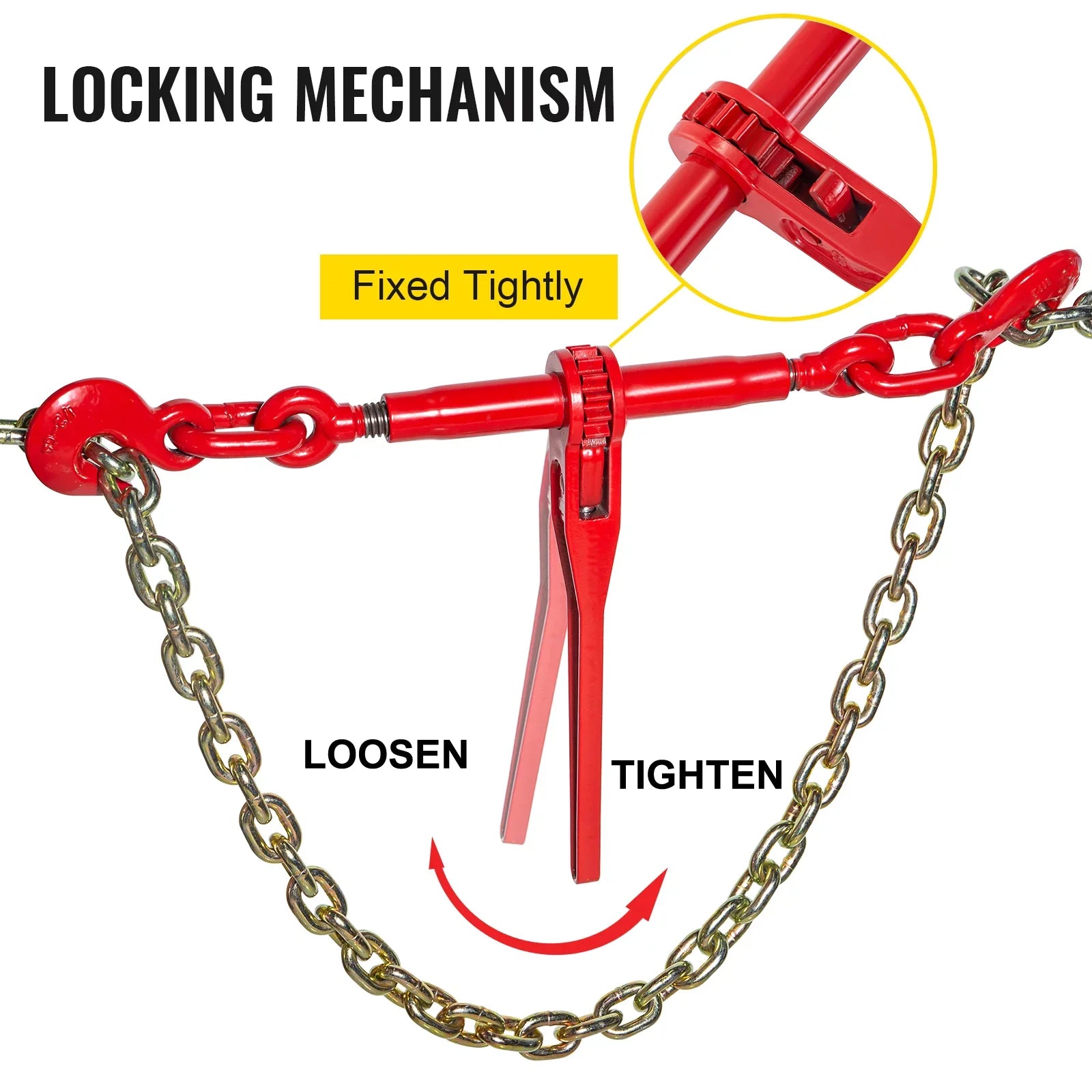 Chain Binder Ratchet Load Binder 5/16in-3/8in, 6600lbs for Tie Down, 2pcs
