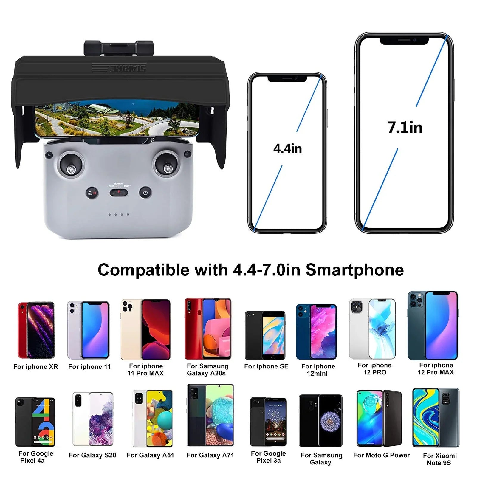 Foldable  Phone Sun Shade Hood for  Mavic Mini 2 Air 2 Drone Remote Control
