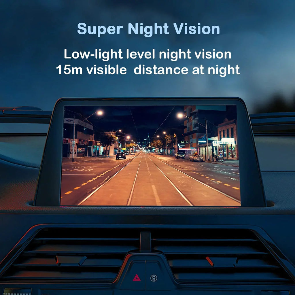 CAM123 Backup Camera Frame License Plate  Night Vision Rear View 170° Angle Waterproof Compatible with Jensen Car Radio CAR110W CAR710 CAR710X CAR8000 CAR910W CAR910X CDR7011 CM901MIR CMR2720