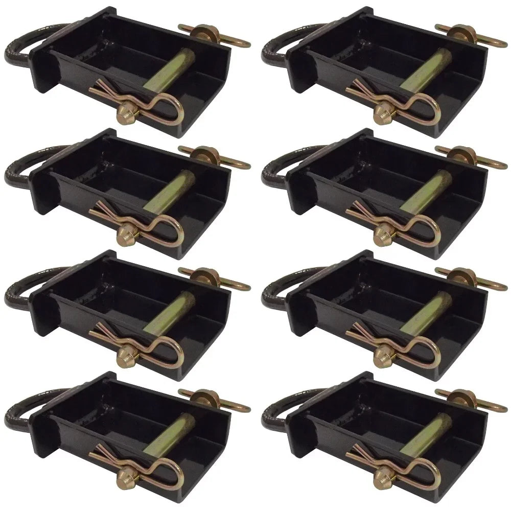 RAParts 8 Removable D-Ring Stake Pockets for Flat Beds and Utility Trailers with Pockets B38SP