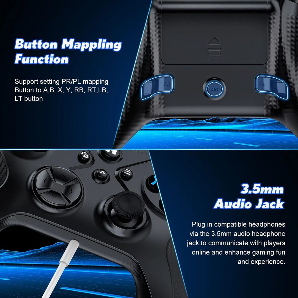 Wireless Xbox Controller for Xbox One X-S/ Xbox Series X-S/ , Support Turbo and Macro Function, with Six-Axis Sensor and Dual Vibration
