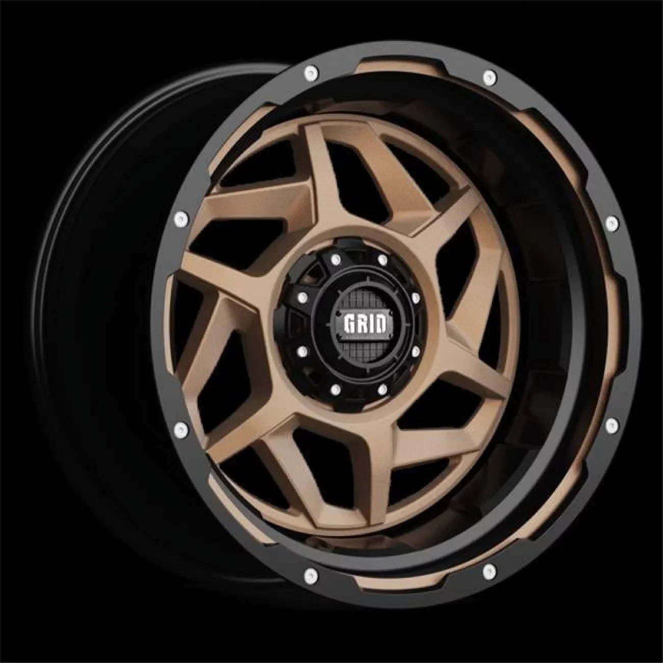 D17987R25 14 in. 17 x 9 GD14 Gloss Bronze & Black Lip Wheels - 125.5  - 8 x 170R