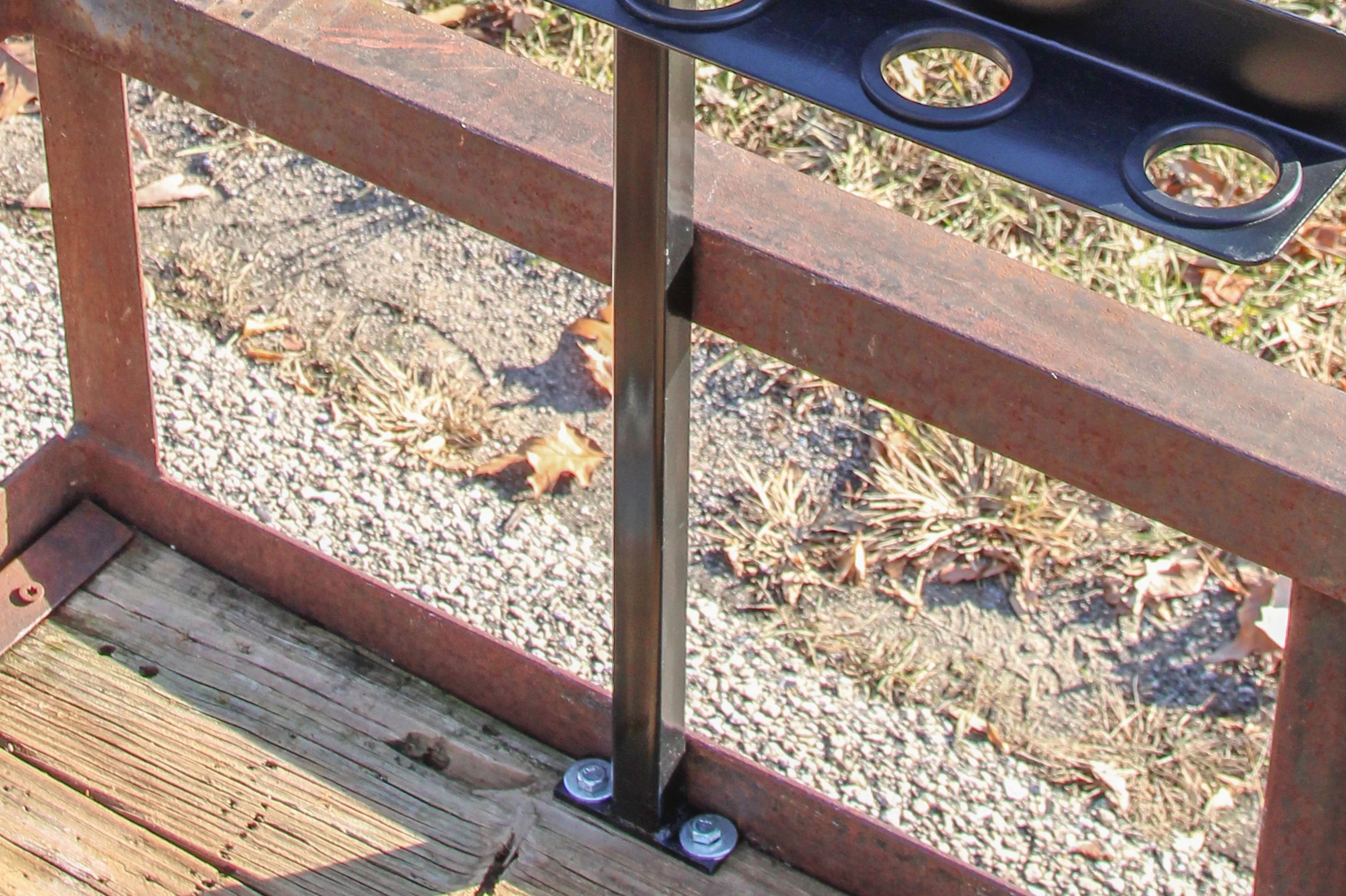 Red Hound Auto Premium Trailer Hand Tool Rack for Flat Bed Open Trailers Heavy Duty Steel Holder Black Powder Coated with Rubber Grommets and Mounting Hardware