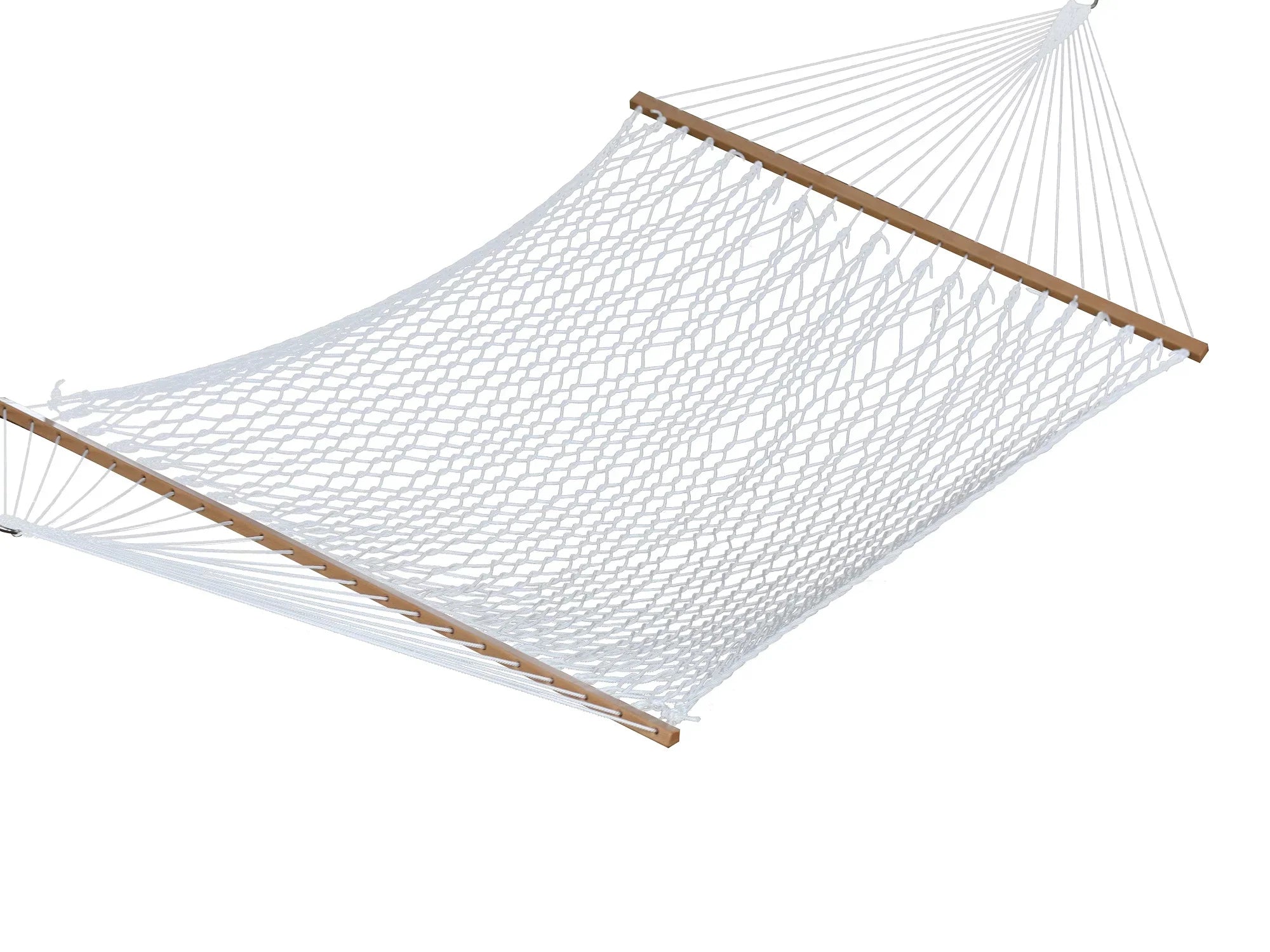 The Hamptons Collection 144” White Adjustable Two Person Cotton Rope Hammock