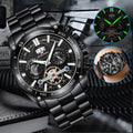 Men's Classic Stainless Steel Quartz Luminous Watch Luxury Waterproof Wristwatch