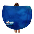 60 inch Round Beach Towel Blanket Boats and Turquoise Water in The Blue Lagoon Travel Circle Circular Towels Mat Tapestry Beach Throw