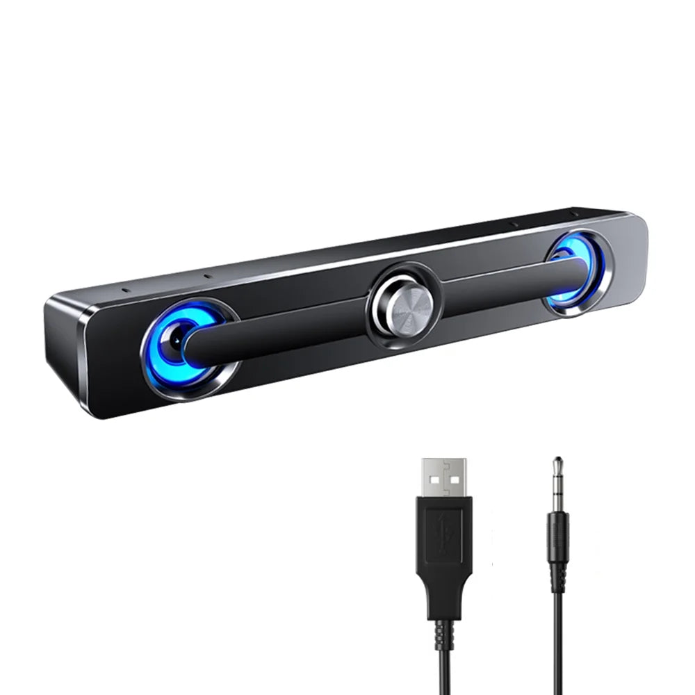 moobody V-111 Computer Speaker  Wired Powerful Bar Stereo Subwoofer Bass Speaker Surround Sound Box for  Laptop Phone Tablet MP3 MP4