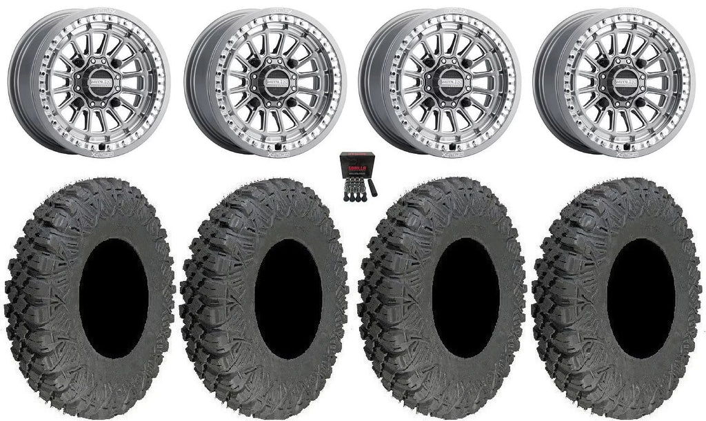 MetalFX Delta Bdlk  15" Wheels Gm 33" Race Soft Tires Can-Am Maverick X3 / Honda Pioneer 1000 / Talon