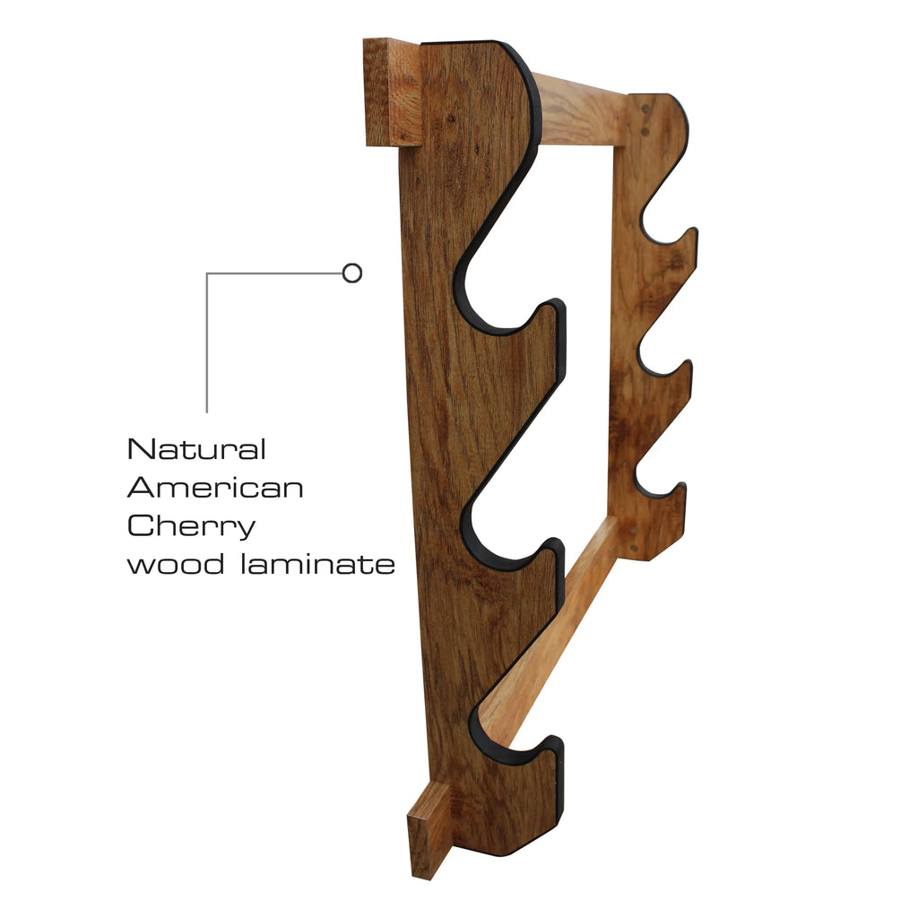 Rush Creek Creations Indoor 3 Rifle/Shotgun Wall Storage Display Rack American Cherry Finish - Convenient Easy Assembly