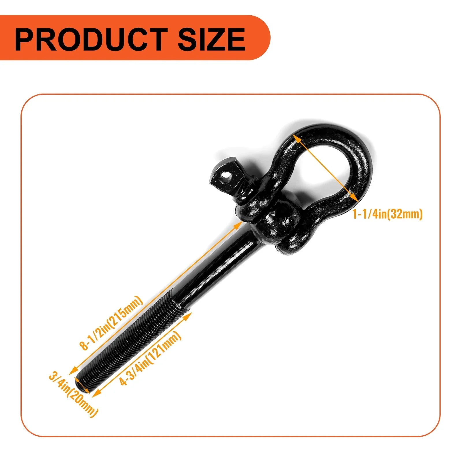 Kojem Steel Tow Hook Trailer Hitch Front Or Rear Trunk Hook for 2014-2023 Chevy Corvette C7 C8  Z06 ZR1 Replaces 15234068 Black