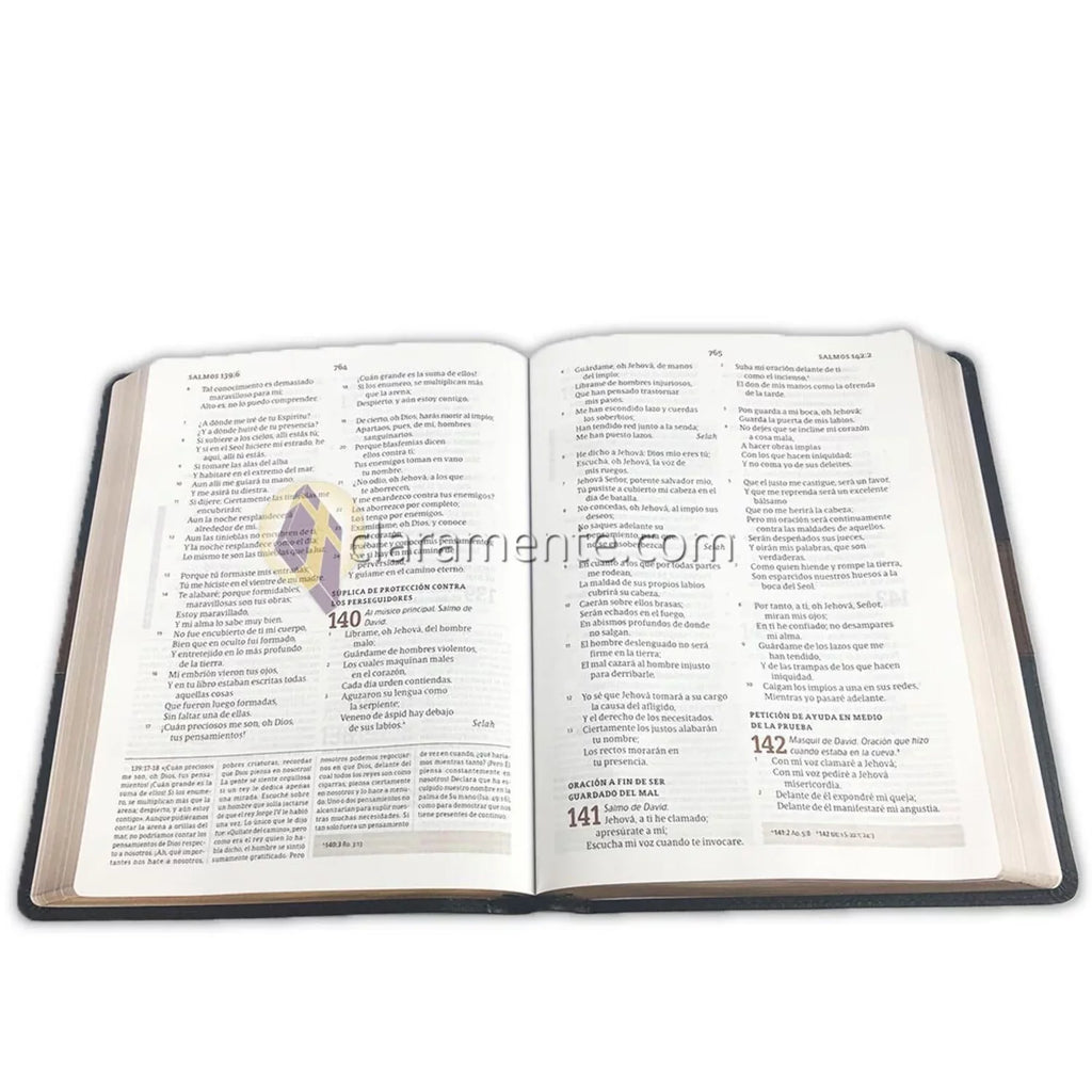1960 Biblia de estudio Spurgeon, negro/marrón símil piel (Hardcover)