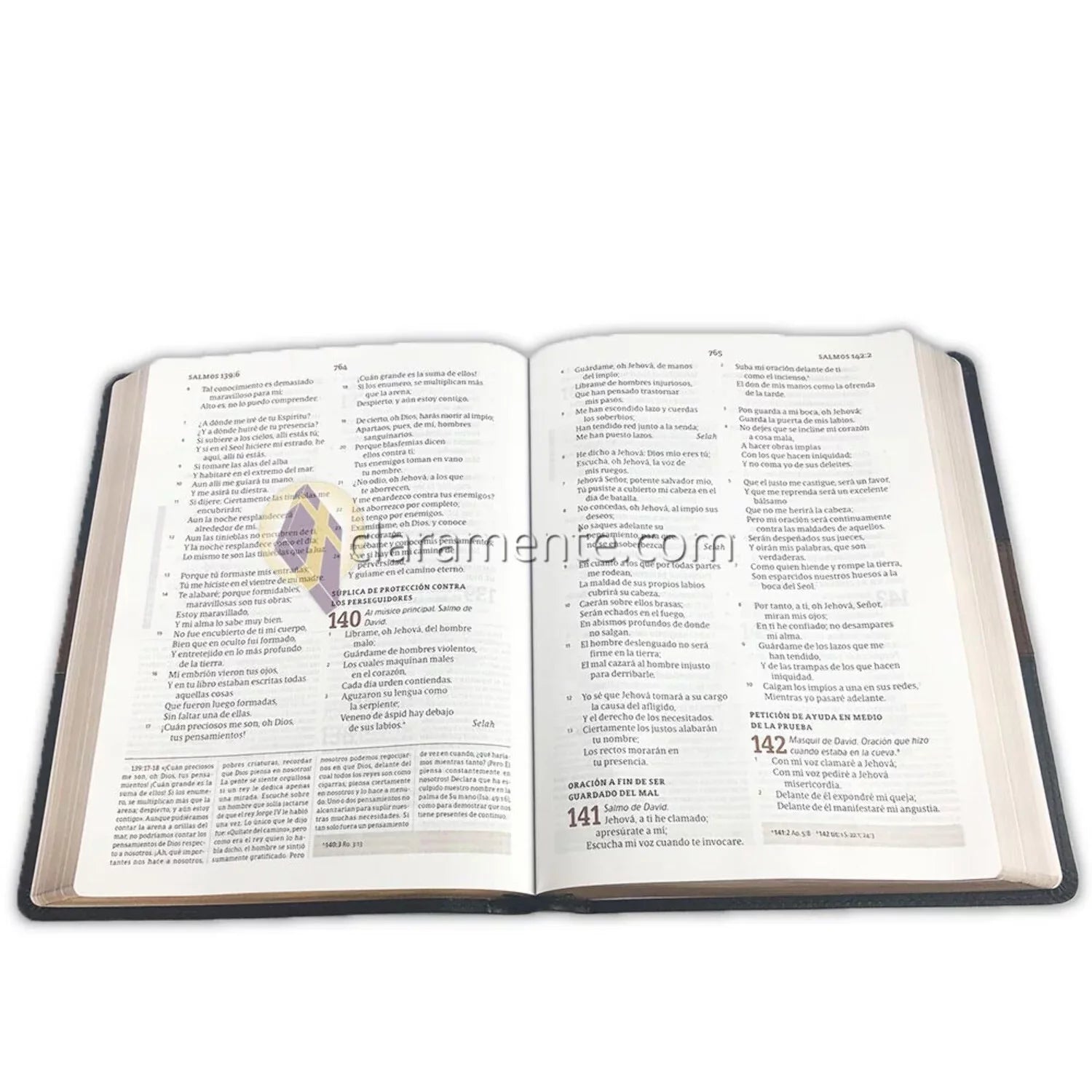 1960 Biblia de estudio Spurgeon, negro/marrón símil piel (Hardcover)