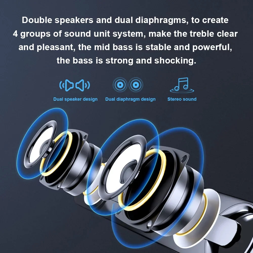 moobody V-111 Computer Speaker  Wired Powerful Bar Stereo Subwoofer Bass Speaker Surround Sound Box for  Laptop Phone Tablet MP3 MP4