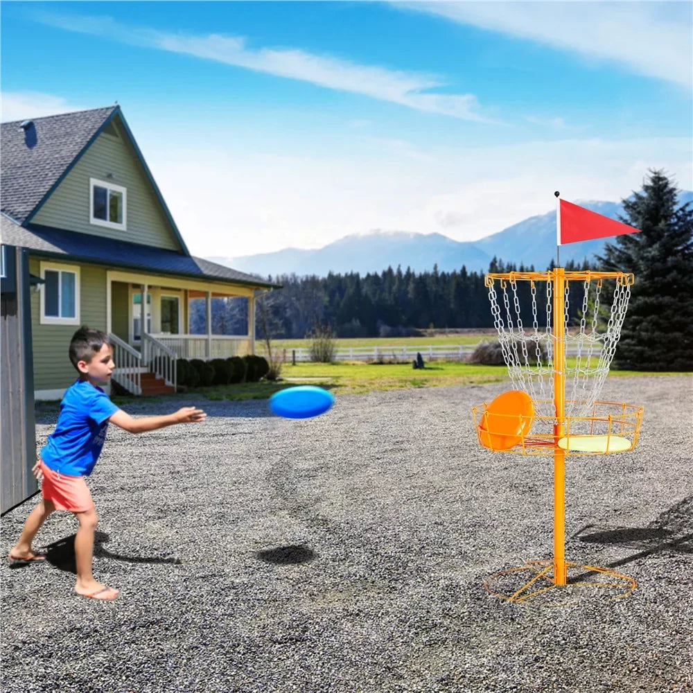 SmileMart 12-Chain Disc Golf Goal Target Practice, Orange