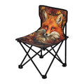 Fox with Autumn Leaves Portable Camping Chair Outdoor Folding Beach Chair Fishing Chair Lawn Chair with Carry Bag Support to 220LBS