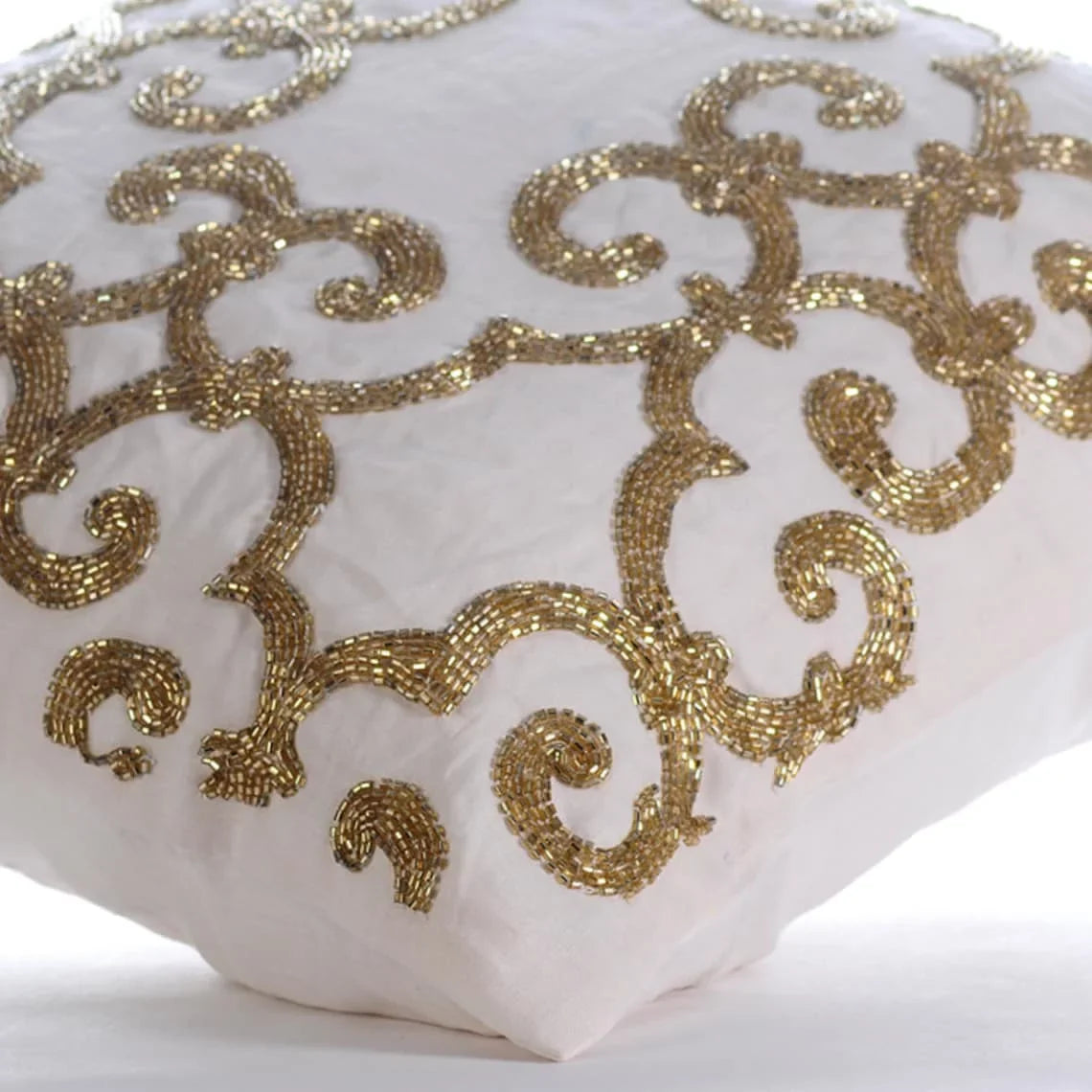 The HomeCentric Cushion Cover For Chair, Gold Euro Pillow Shams Pack of 2, 26x26 inch (65x65 cm), Linen Euro Size Pillow Shams, Damask, Modern European ShamCovers Easter - Gold Encrusted