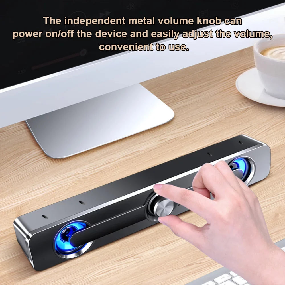 moobody V-111 Computer Speaker  Wired Powerful Bar Stereo Subwoofer Bass Speaker Surround Sound Box for  Laptop Phone Tablet MP3 MP4