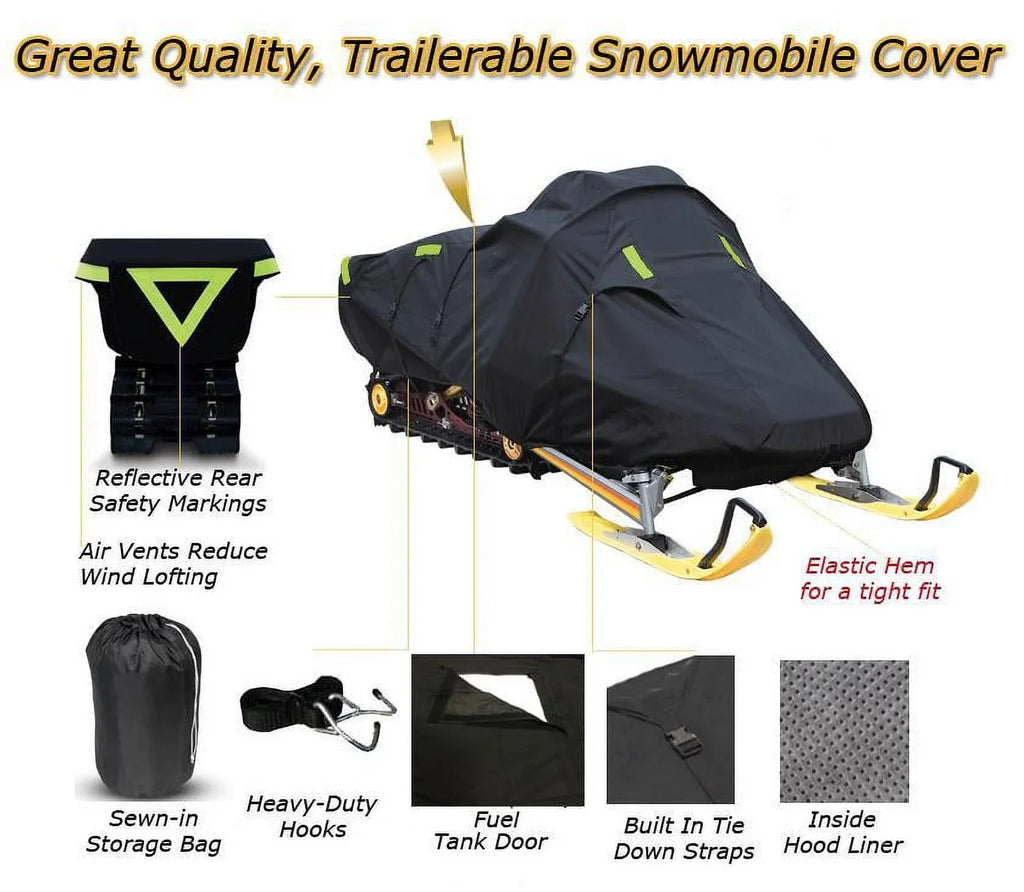 Snow Cover Compatible for Yamaha snowmobile model  600  , Trailerable 600 Denier Snow Machine Sled Gear