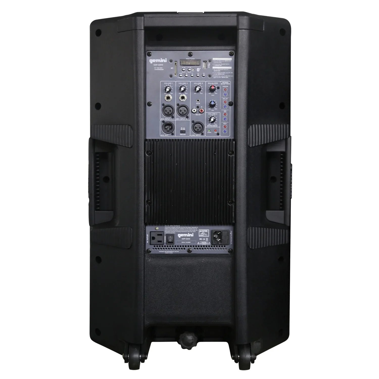 Gemini -2200 Ultra Powerful Bluetooth 2,200 Peak Watt Speaker with Built-In Media Player & -M200  Dual Wireless Microphone System , 843631171035