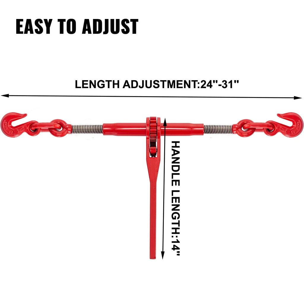 Chain Binder Ratchet Load Binder 5/16in-3/8in, 6600lbs for Tie Down, 2pcs