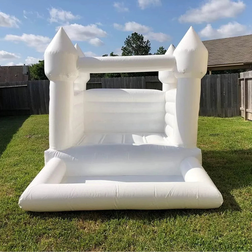 Connsann White Bounce House  Commericial Grade   Jump Castle with Blower & Ball Pit  for Kids Outdoor Indoor Party
