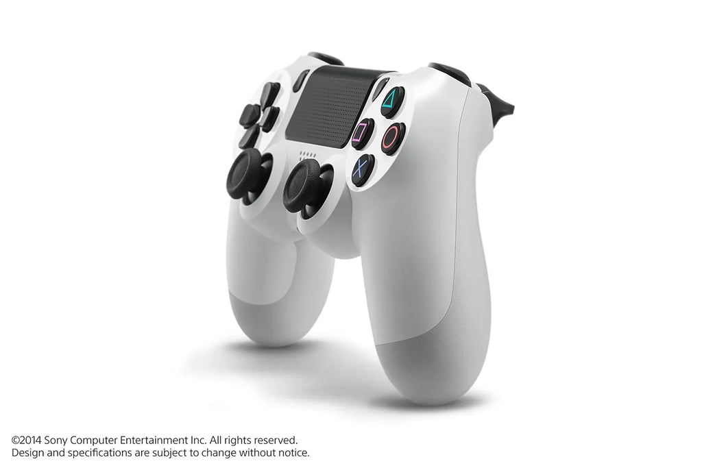 DualShock PlayStation 4 Wireless Controller - White Blue - Like New With Earbuds Bundle