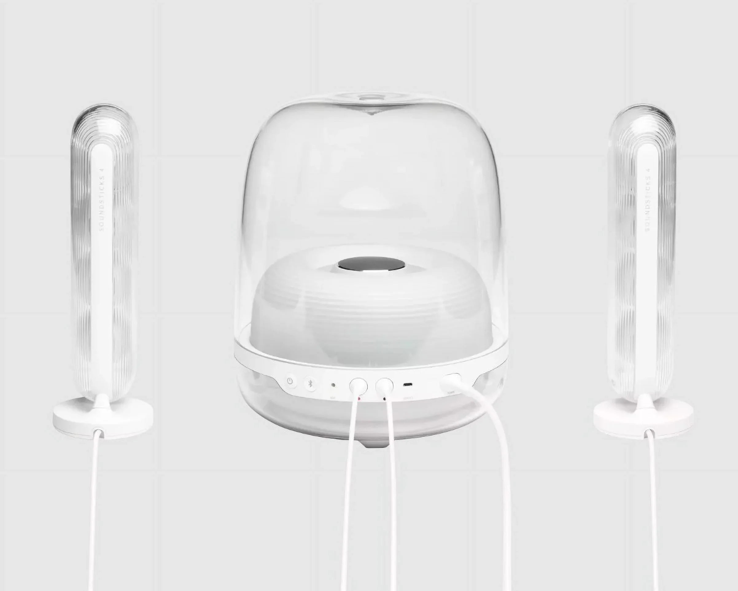 Restored Harman Kardon HKSOUNDSTICK4WAM-Z SoundSticks 4 Bluetooth Wireless 2.1 Speaker System, White - Certified Refurbished